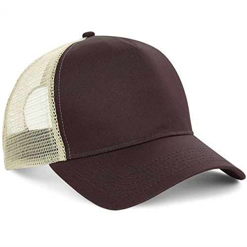 Beechfield, Trucker-Cap für Herren, zur Hälfte aus Netzstoff Gr. Einheitsgröße, Chocolate/Caramel von Beechfield