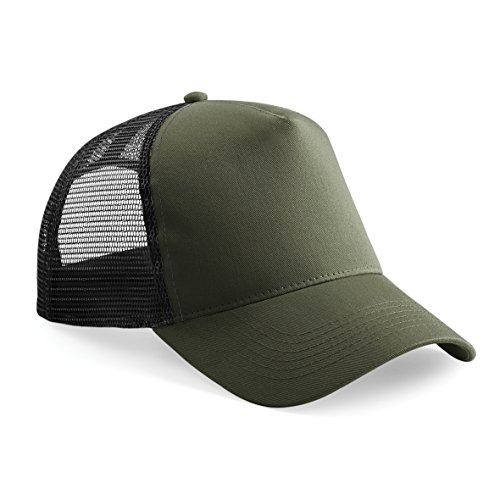 Beechfield Herren Mesh Trucker Baseballkappe (2 Stück/Packung) (Einheitsgröße) (Olive/Schwarz) von Beechfield