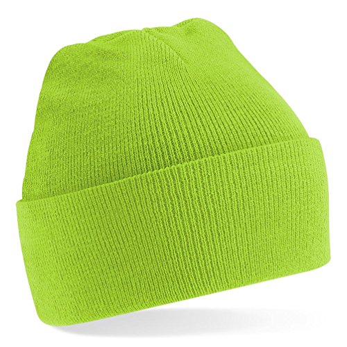 Beechfield Herren Turn-up Beanie Baseballkappe, Grün (Lime Green), Einheitsgröße von Beechfield