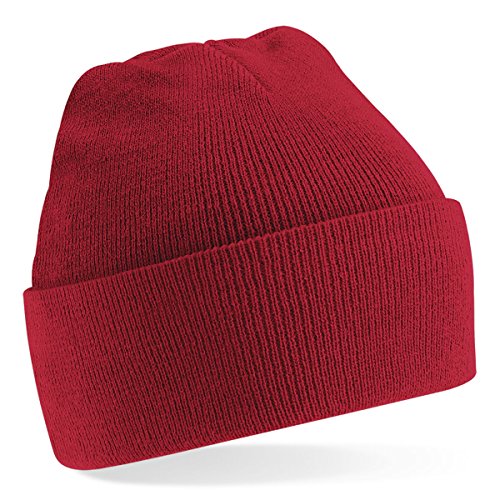 Beechfield Kinder-Acryl-Strickmütze / Beanie, Unisex, für Schule Gr. One size, rot von Beechfield