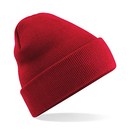 Beechfield Kinder-Acryl-Strickmütze / Beanie, Unisex, für Schule, rot von Beechfield