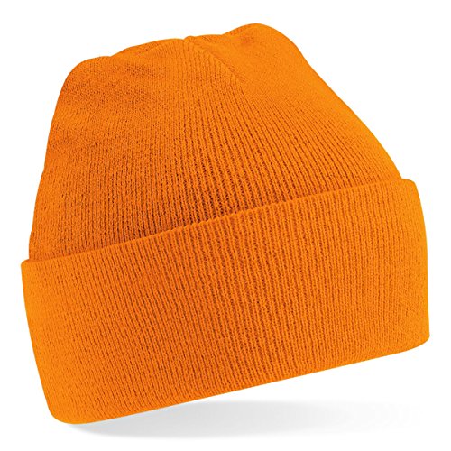 Beechfield, Acryl-Strickmütze für Erwachsene, zum Aufschlagen, Unisex Gr. Einheitsgröße, Orange von Beechfield