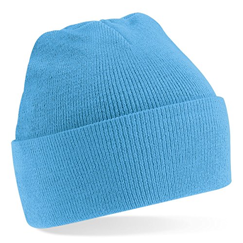 Beechfield, Acryl-Strickmütze für Erwachsene, zum Aufschlagen, Unisex Gr. Einheitsgröße, Blau (Surf Blue) von Beechfield