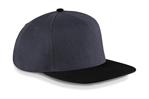 Beechfield Original Flat Peak Snapback Hip Hop Cap B660, Farbe:Grey/Black;Größe:One Size von Beechfield