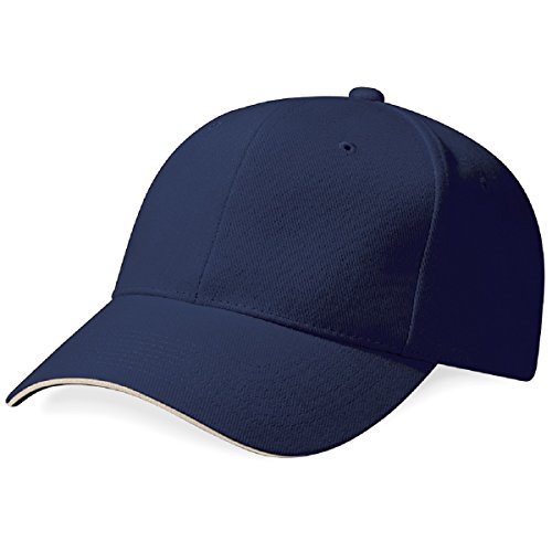 Beechfield Pro-style heavy brushed cotton cap in Navy / stone von Beechfield