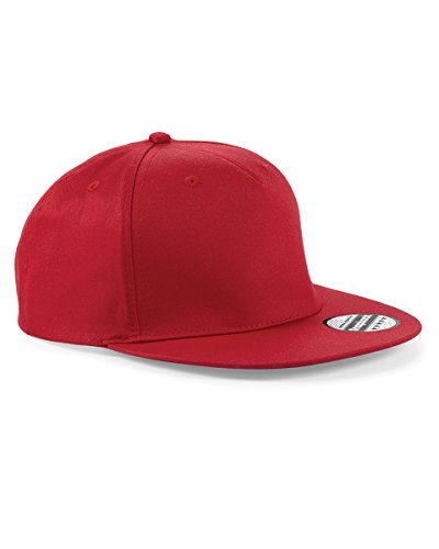 Beechfield Snapback Rapper Cap Farbe = klassisches Rot Größe = O/S, Klassisches Rot, Einheitsgröße von Beechfield