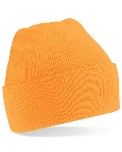 Beechfield Unisex Turn-up Beanie Baseball Cap, Orange (Fluorescent Orange), Einheitsgröße von Beechfield