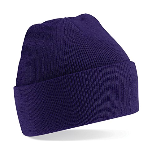 Beechfield Unisex Turn-up Beanie Baseball Cap, violett, Einheitsgröße von Beechfield