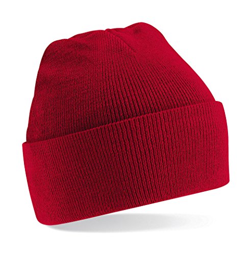 Beechfield Unisex Mütze zum Umschlagen Baseballkappe, Rot (Classic Red), Einheitsgröße von Beechfield