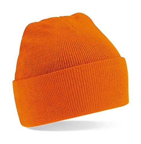 Beechfield Unisex Mütze zum Umschlagen Baseballkappe, Orange, One Size von Beechfield