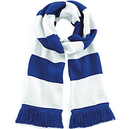 Beechfield Unisex Stadium Scarf Schal, Mehrfarbig (Bright Royal/White 00), One Size von Beechfield