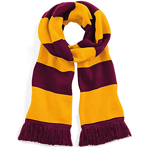 Beechfield Unisex Stadium Scarf Schal, Mehrfarbig (Burgundy/Gold 00), One Size von Beechfield