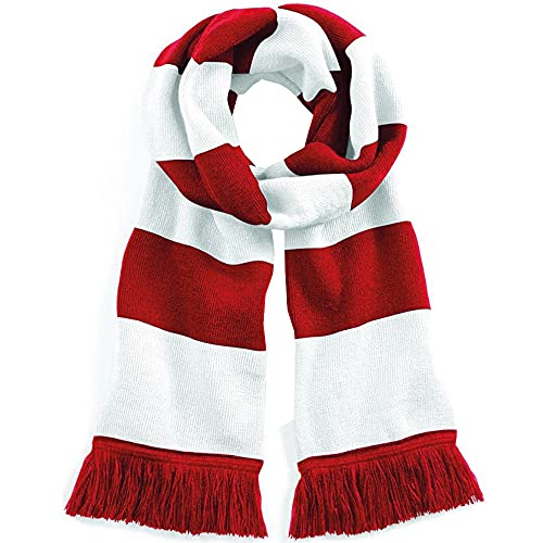 Beechfield Unisex Stadium Scarf Schal, Mehrfarbig (Classic Red/White 00), One Size von Beechfield