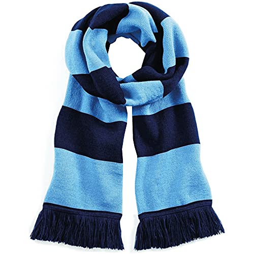 Beechfield Unisex Stadium Scarf Schal, Mehrfarbig (French Navy/Sky Blue 00), One Size von Beechfield