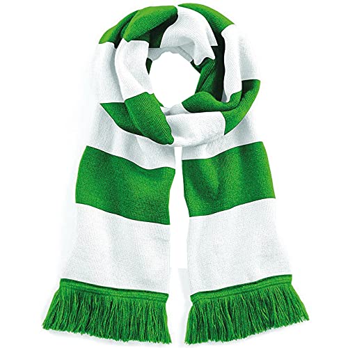 Beechfield Unisex Stadium Scarf Schal, Mehrfarbig (Kelly Green/White 00), One Size von Beechfield