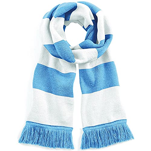 Beechfield Unisex Stadium Scarf Schal, Mehrfarbig (Sky Blue/White 00), One Size von Beechfield