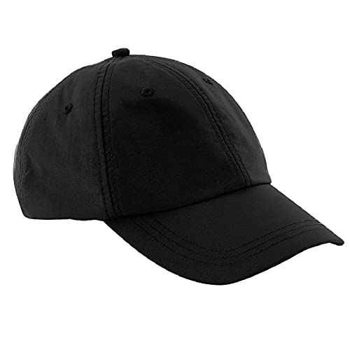 Beechfield Unisex Wasserbeständig 6 Panel Baseball Kappe (Einheitsgröße) (Schwarz) von Beechfield