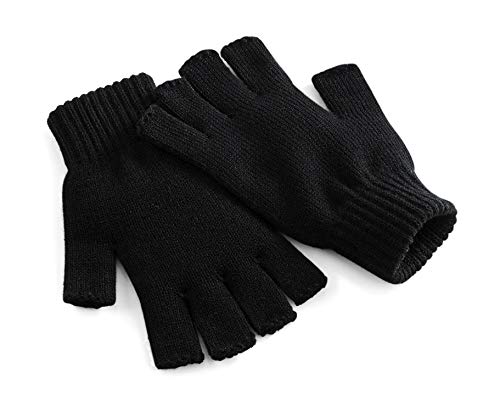 Beechfield Unisex Uni Basic fingerlose Winterhandschuhe, Farbe schwarz, Size L/XL von Beechfield