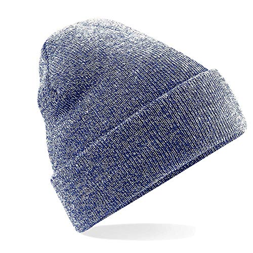 Beechfield Unisex Original Cuffed Beanie Mütze, Marineblau, meliert, Einheitsgröße von Beechfield