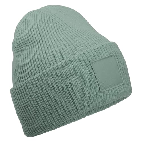 Deep Cuffed Tonal Patch Beanie doppellagiger Strick Deep Cuffed Tonal Patch Beanie doppellagiger Strick von Beechfield