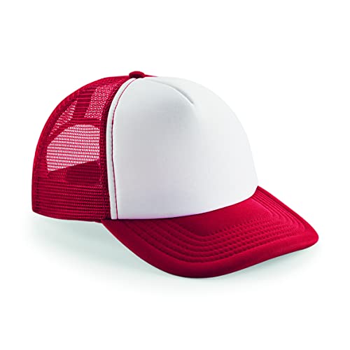 Kids Vintage Snapback Trucker Hip Hop Cap - Farbe: Classic Red/White - Größe: One Size von Beechfield