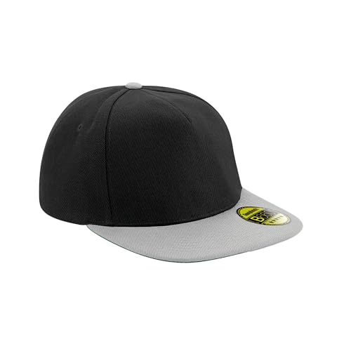 Original Flat Peak Snapback Hip Hop Cap - Farbe: Black/Grey - Größe: One Size von Beechfield