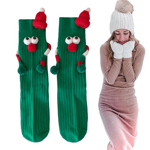 Beedozo Lustige Magnetische Weihnachten Socken 3D Weihnachtssocken Unisex Hand In Hand Socken Mit Magnetarmen Funny Freundschaftssocken Für Damen Und Herren Für Weihnachten von Beedozo