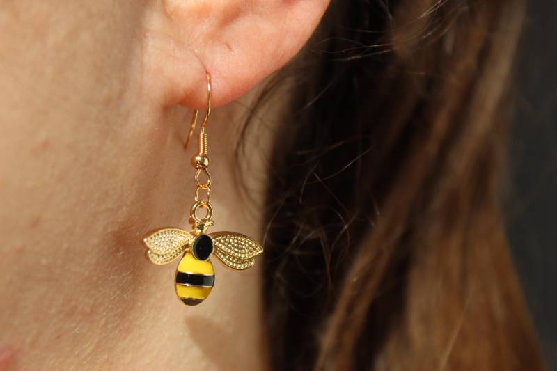 Biene Ohrringe Frühling Spring Earrings Bee von Beedsys