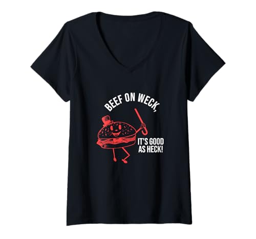 Damen Beef On Weck, It's Good As Heck Funny T-Shirt mit V-Ausschnitt Damen Beef On Weck, It's Good As Heck Funny T-Shirt mit V-Ausschnitt von Beef On Weck, It’s Good As Heck