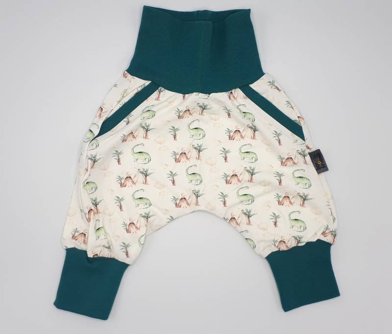 Pumphose, Gr. 56 - 98, Dino Am Vulkan, Grün von BeefriendsShop