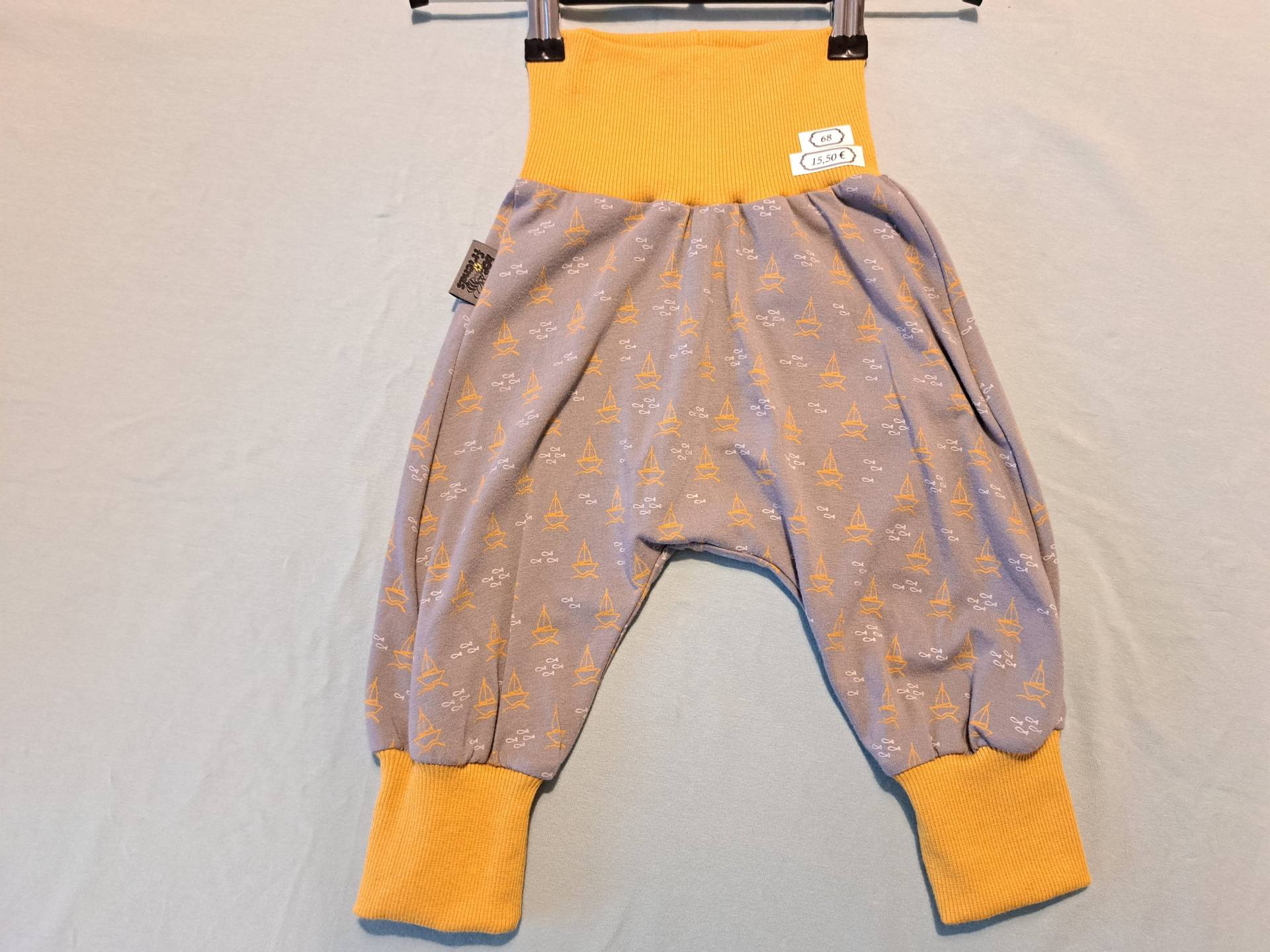 Pumphose Gr. 68, Schiffchen Grau/Senf von BeefriendsShop
