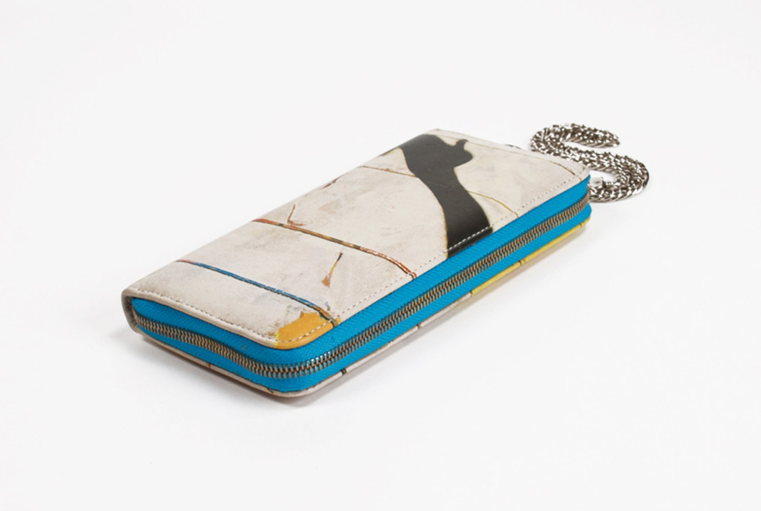 Leder Brieftasche Kabarett Graffiti Print Zip Um Mit Kette Armband Leder Brieftasche Kabarett Graffiti Print Zip Um Mit Kette Armband von BeehiveJewelryStore