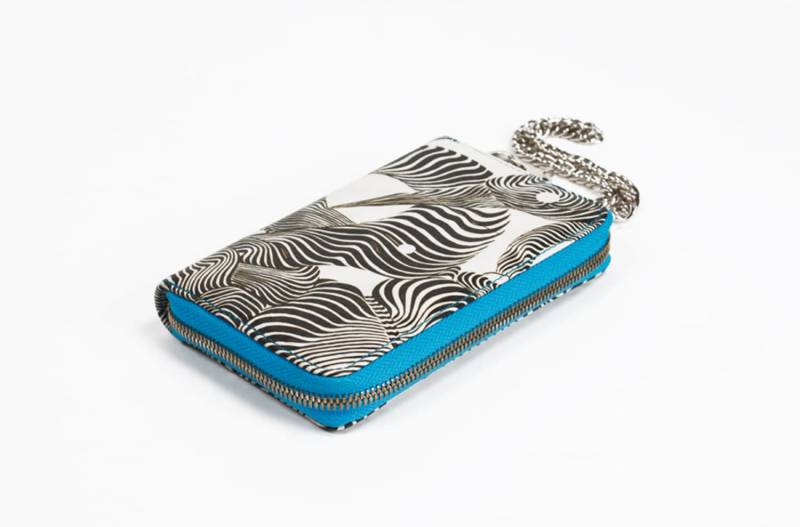 Leder Hand Brieftasche Zebra Graffiti Print Zip Um Mit Armbandkette von BeehiveJewelryStore