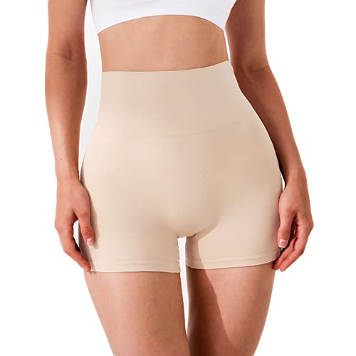 Beehsinho Damen Miederhose Figurenformend Miederpants Kurz Taille Shapewear Unterwäsche Bauchweg Unterhose Shorts Body Shaper (Beige, S) von Beehsinho