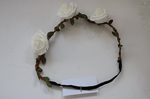 Trachten-Haarschmuck Haarband Blumen Kranz Rosen Haarschmuck Stirnband Farbe: Weiß Haarband mit Rosen und Grün in einem Zopf eingearbeitet für das Dirndl Outfit oder einfach für Blumen im Haar. Trachten-Haarschmuck Haarband Blumen Kranz Rosen Haarschmuck Stirnband Farbe: Weiß Haarband mit Rosen und Grün in einem Zopf eingearbeitet für das Dirndl Outfit oder einfach für Blumen im Haar. von Beeline