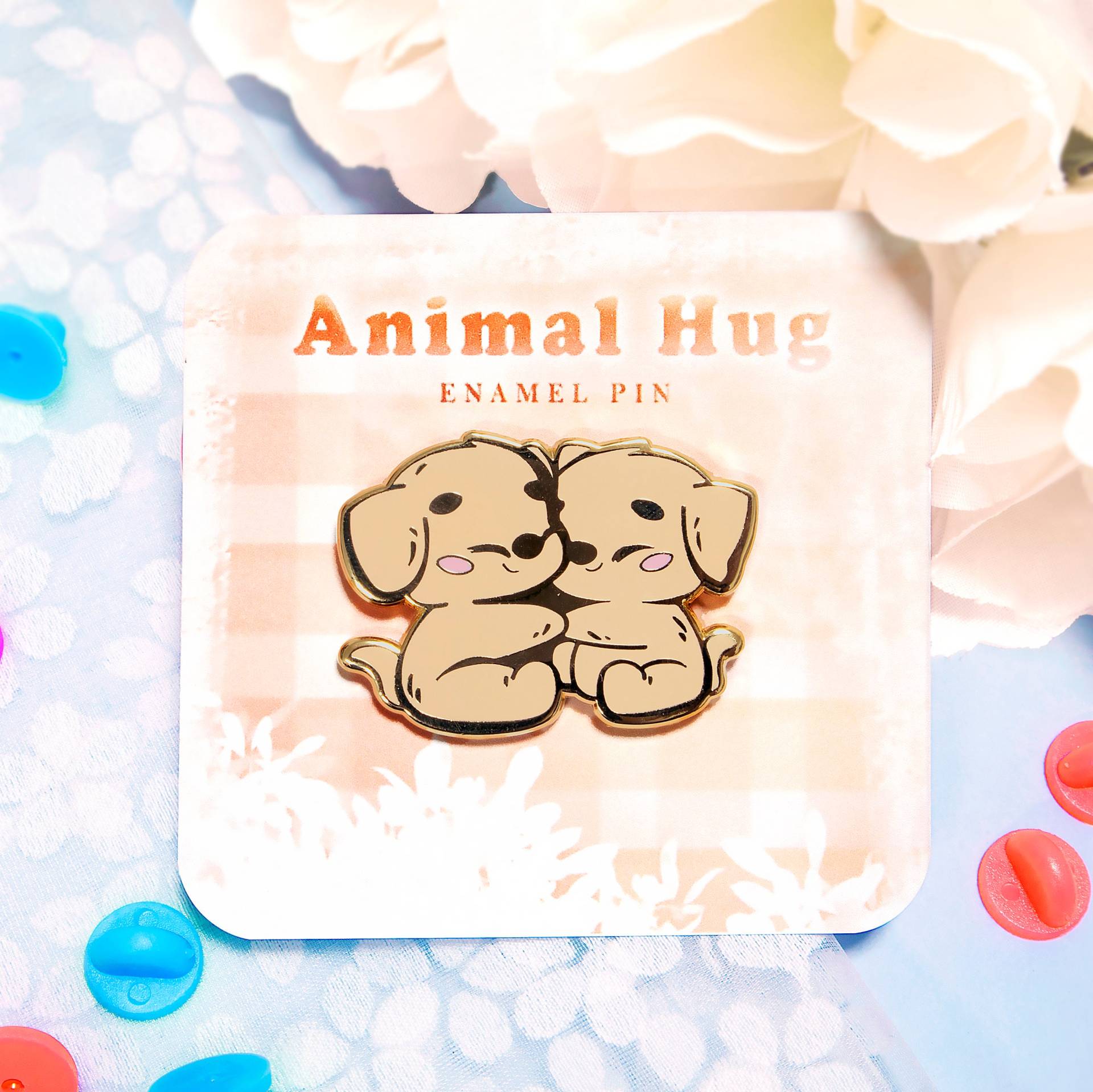 Welpe Hug Emaille Pin, Süßer Pinnwand Füller, Hund Harter Kawaii Kuscheltier, Geschenk Für Sie, Rucksack Accessoire Dekoration von BeeluArt