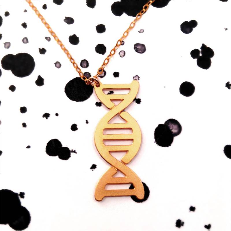 Dna Doppel Helix Halskette 14K Gold Filled Wissenschaft Schmuck von BeepStudio