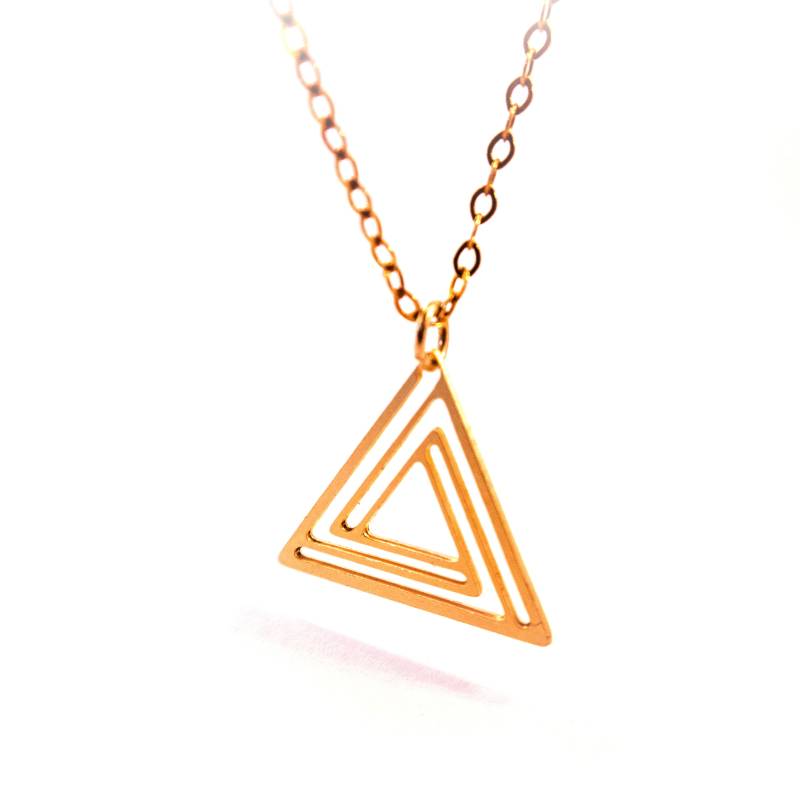 Gold Filled Dreieck Kette Heilige Geometrie Anhänger, Beep Studio von BeepStudio