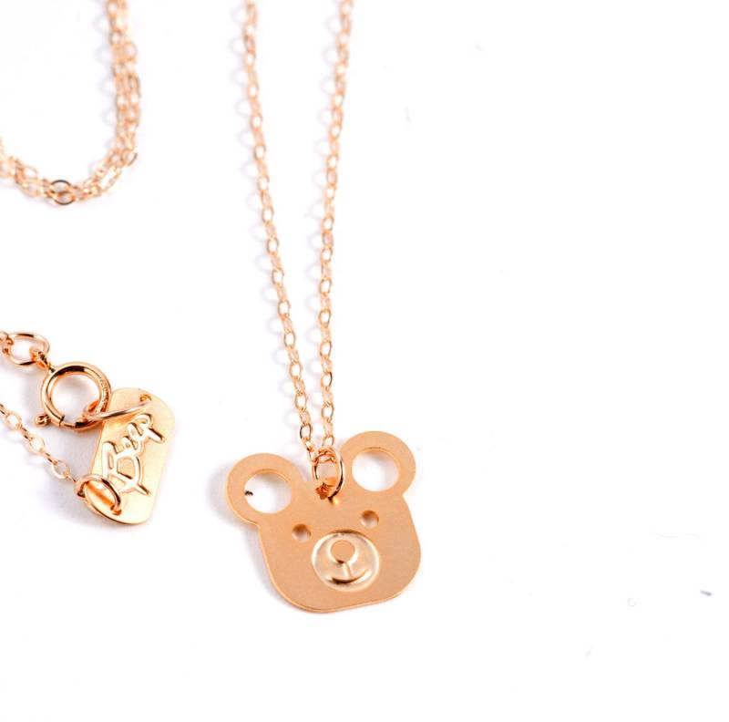 Gold Filled Teddybär-Halskette Panda-Ikonen-Anhänger von BeepStudio