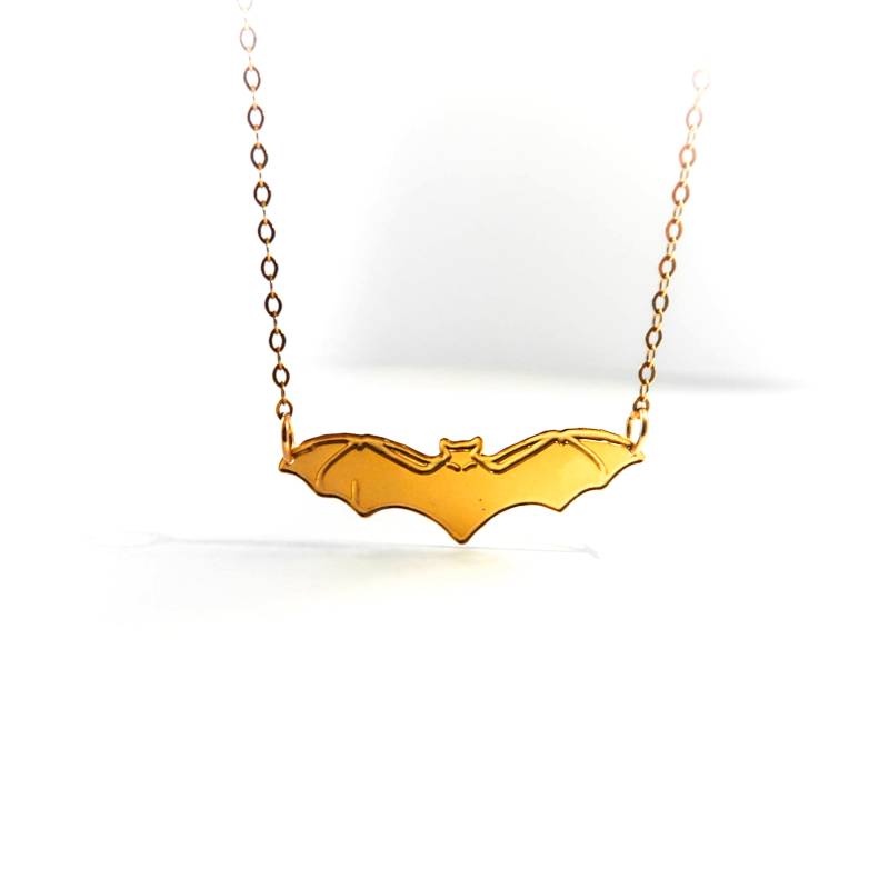 Gold Fledermaus Halskette Minimalist Icon Schmuck von BeepStudio