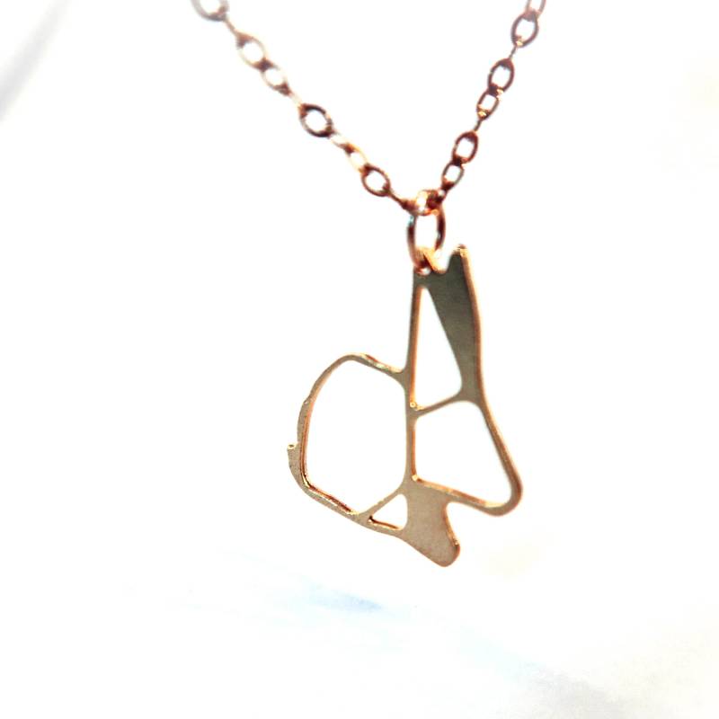 Origami Bunny Halskette Gold Fill Sterling Silber Anhänger von BeepStudio
