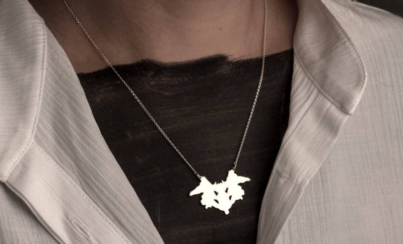 Rorschach Inkkleks-Halskette Sterlingsilber-Psychologie-Anhänger von BeepStudio
