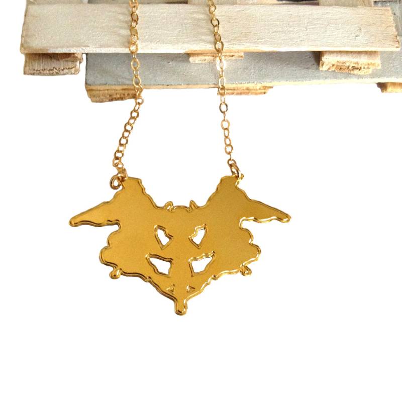 Rorschach Test Card Halskette 14K Gold Filled Biologie Schmuck von BeepStudio