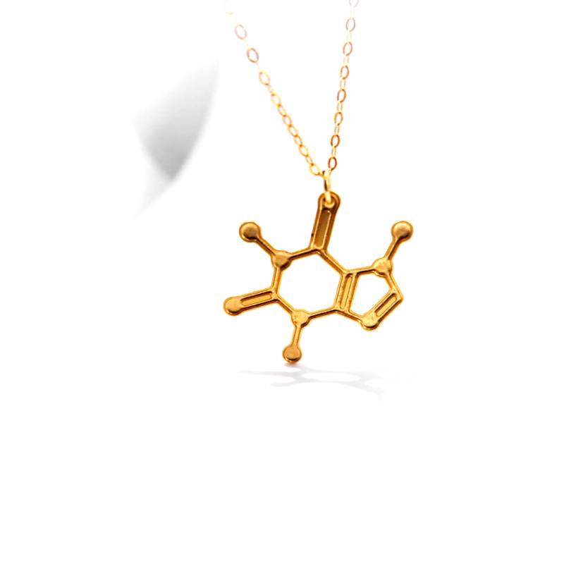 Schokoladen-Molecule Halskette 14K Gold Filled Wissenschaft Anhänger von BeepStudio