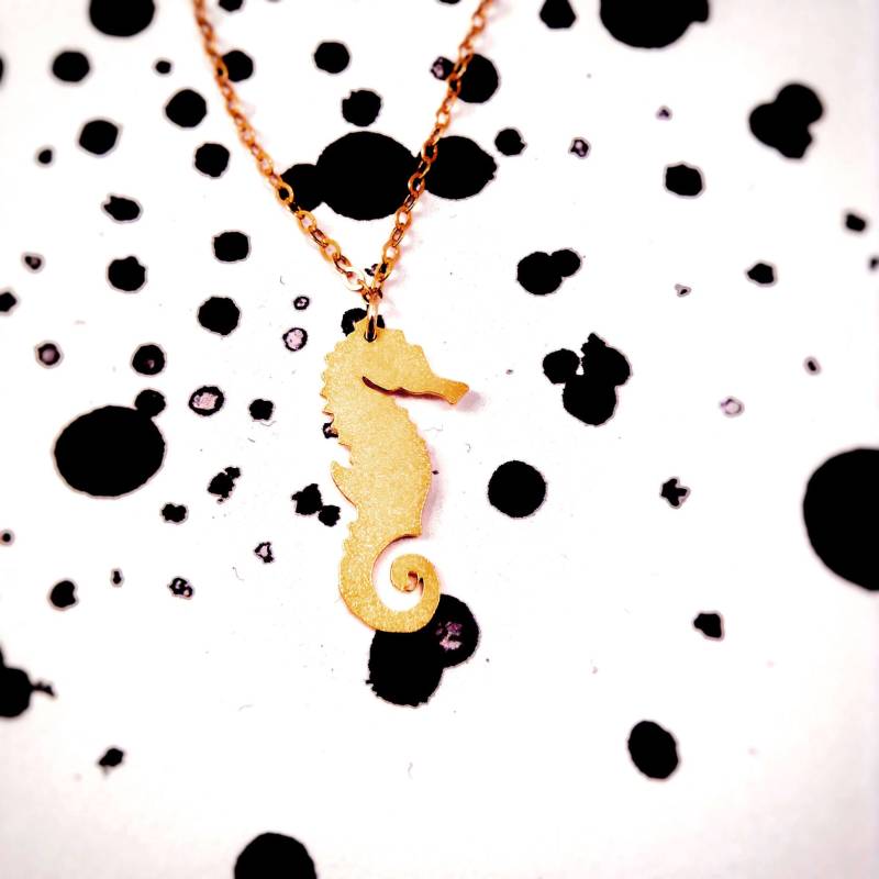 Seepferdchen Halskette Dünne Einfache Everyday Charmehalskette, Zierliche Brautjungfer von BeepStudio