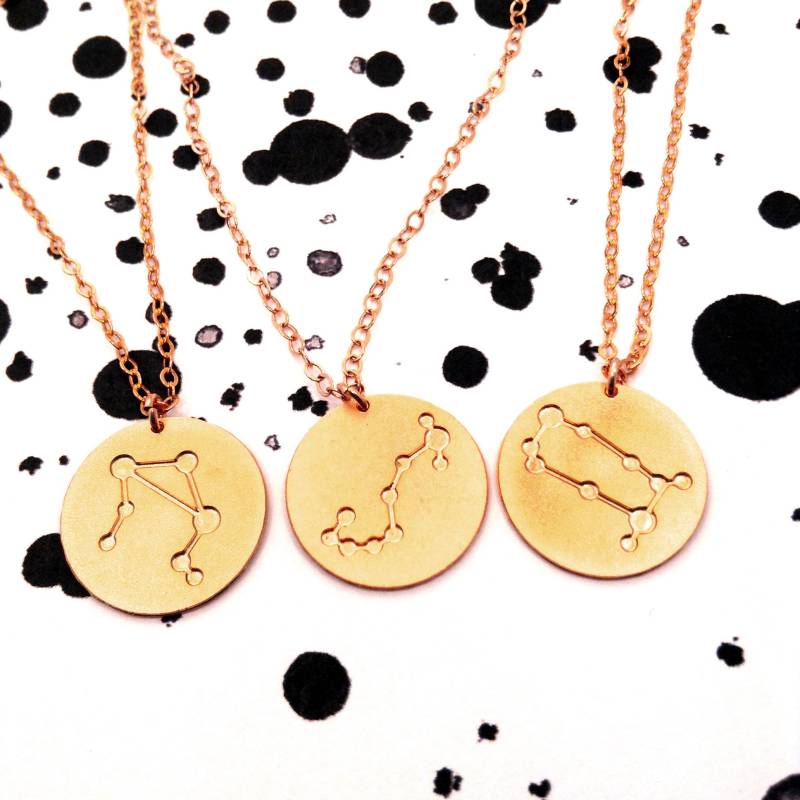 sternzeichen-Konstellations-Halskette Gold Gefüllter Astrologie-Charme von BeepStudio