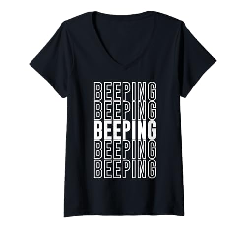 Damen Piepton T-Shirt mit V-Ausschnitt von Beeping Apparel