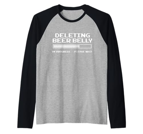 Löschen Bierbauch Bitte warten Sie Loading Bar Lustig Männer Frauen Raglan von Beer Belly Deleting Progress Bar