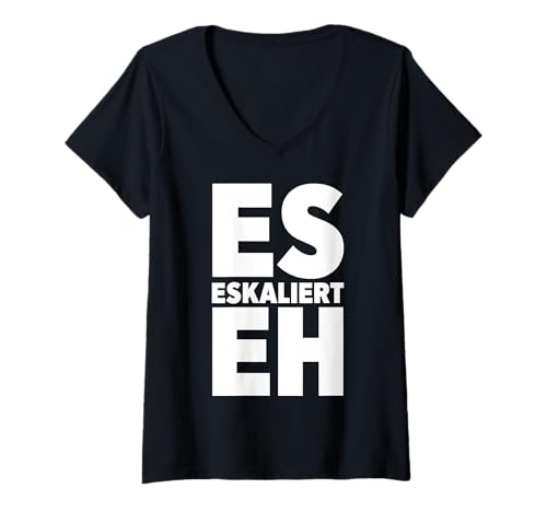 Damen ES ESKALIERT EH T-Shirt mit V-Ausschnitt Damen ES ESKALIERT EH T-Shirt mit V-Ausschnitt von Beer Pong Campeon