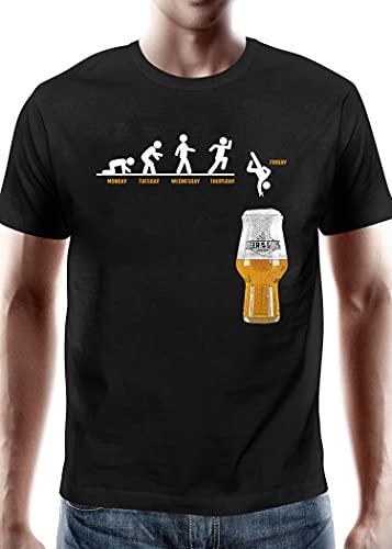 WACKEN BRAUEREI Bier T-Shirt Evolution Herren Damen Kurzarm | Beer of The Gods Mottoshirt witzig Alkohol Trinken (XXL) von Beer of the Gods - Since 2016 - Wacken Brauerei